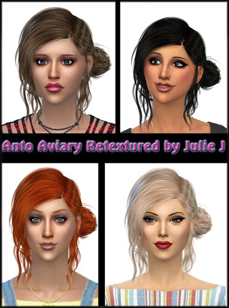 Anto Aviary Hair Retextured Sims 4 Hair