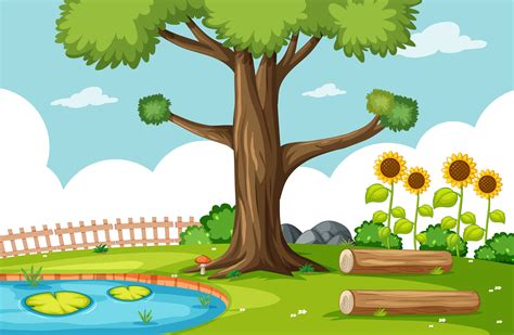 Nature Park Scene With Swamp 1268807 Vector Art At Vecteezy