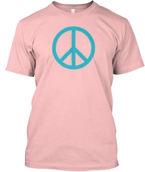 T Shirt Peace Sign Pale Pink T Shirt Front T Shirt Womens Tees