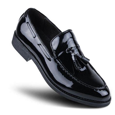 Stylish Patent Leather And Tassels Design Formal Shoes For Men Formal
