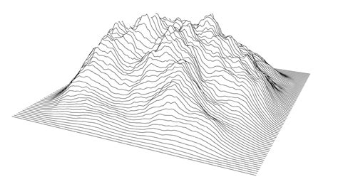Mountain Range Depicted By Curved Lines Map Topography Clean Vector
