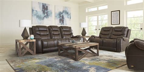 Eric Church Highway To Home Headliner Brown Leather 7 Pc Living Room