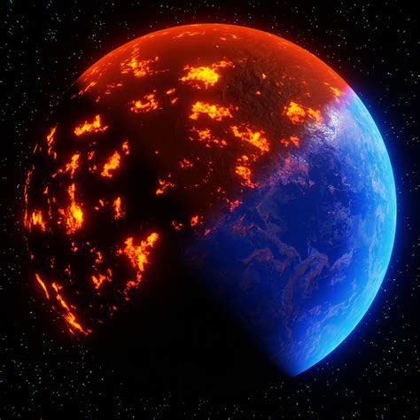 Artstation Fire And Ice Planet