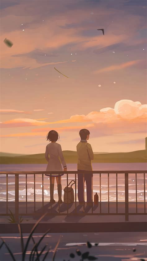Download Anime Couple Lets Talk Original 1080x1920 Wallpaper 1080p