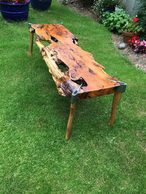 Axe Yew Coffee Table Made To Order Unique Wood Furniture Timber
