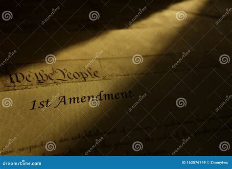 First Amendment Of The United States Constitution Stock Image Image