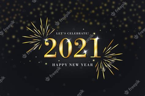 Premium Vector Golden Happy New Year 2021