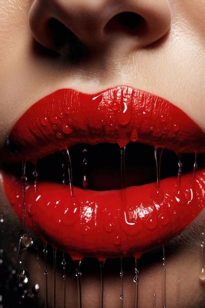 Premium Ai Image Lovely Lips Dripping
