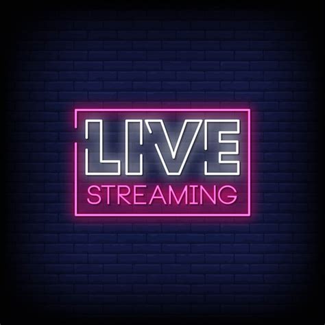 Premium Vector Live Streaming Neon Sign Style Text Vector