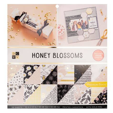 Dcwv Honey Blossoms Gold Foil 12x12 36 Hojas Idearte