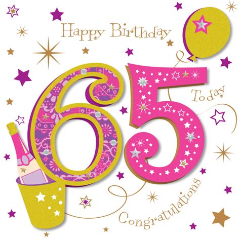 Congratulations 65th Embellished Birthday Greeting Card Cards
