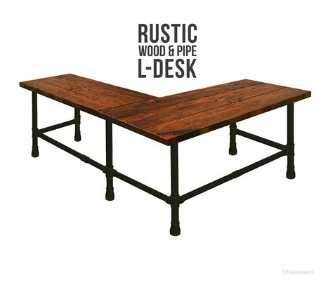 L Shaped Desk Rustic Wood And Pipe Desk Rustic Corner Desk Solid