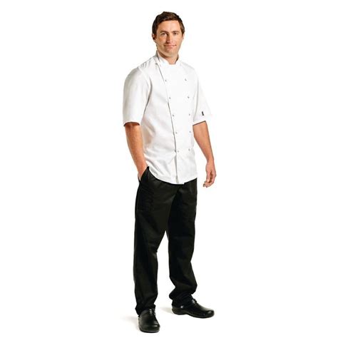 Le Chef Premium Short Sleeve Executive Chefs Jacket White 48 Icegroup
