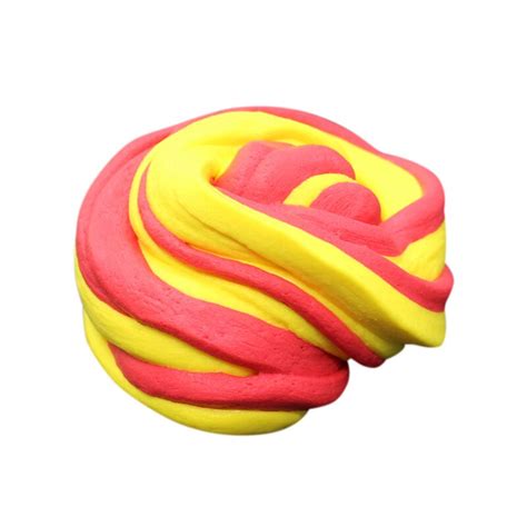 High Quality Red And Yellow Fluffy Floam Slime Scented Stress Relief No