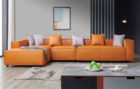 Nordic Leather Sectional L Shape Sofa Set For Living Room Sofa Set L
