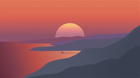 2560x108020 Surreal Sunset Minimal 4k 2560x108020 Resolution Wallpaper