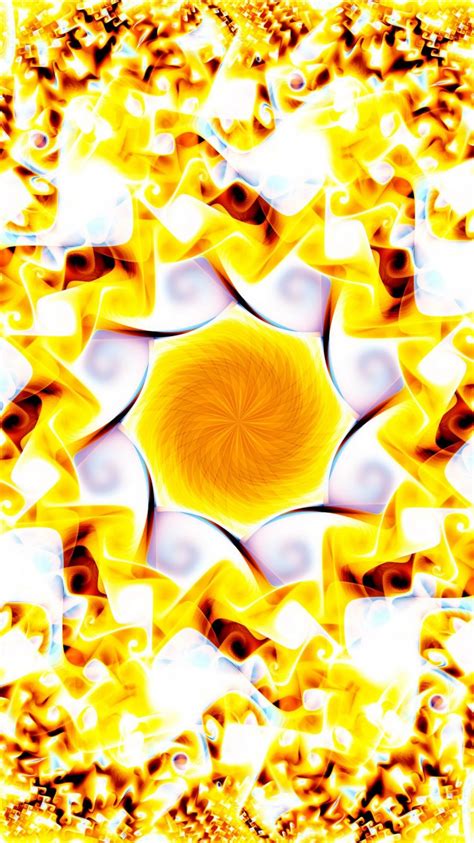 Yellow White Glare Fractal Pattern Shape Abstraction 4k Hd Abstract