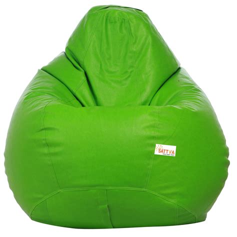 Sattva Classic Bean Bag Filled With Beans Xxl Size Neon Green