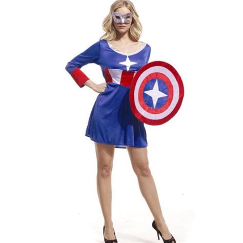 Woman Captain America Costume Girl Female Style Captain America For