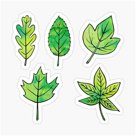 Green Leaves Sticker By Olooriel In 2021 Floral Stickers Journal