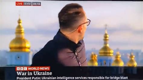 video trenutak užasa u javljanju uživo novinar bbc ja svjedočio ruskom raketnom napadu