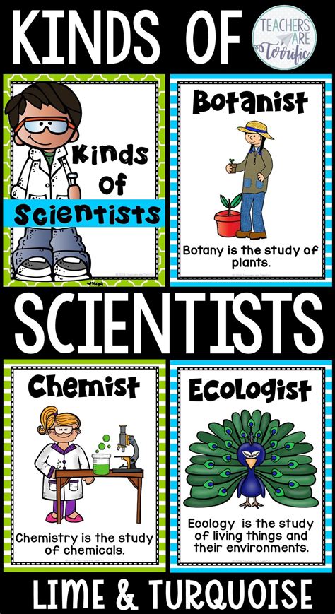 Posters For Elementary Science This Set Features Different Kinds Of Scientists And The