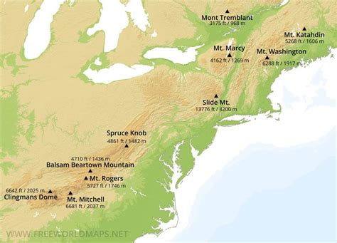 Appalachian Mountains Location On Us Map Appalachian Mountains