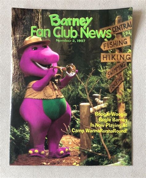 Barney Purple Dinosaur Fan Club News Newsletter Issue 2 Vintage 1997