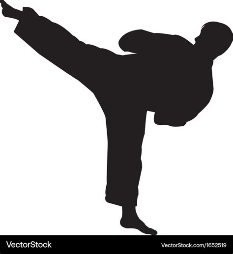 Karate Master Silhouette Royalty Free Vector Image