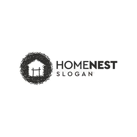 Home Nest Logo Designvectorillustration Stock Illustration