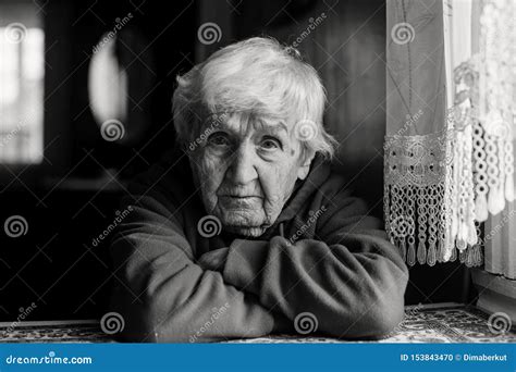 Portrait Of Sad Lonely Pensive Old Senior Woman Royalty Free Stock