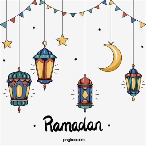 عناصر مهرجان رمضان رمضان القمر كرتون Png وملف Psd للتحميل مجانا