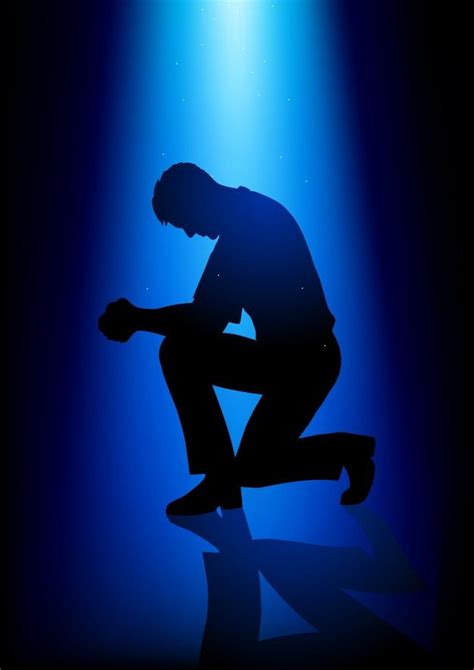 Silhouette Illustration Of A Man Praying Silhouette Illustration Man