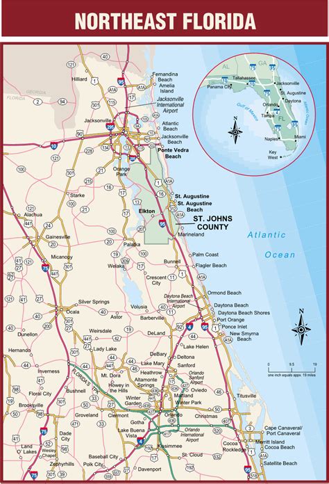 Northeast Florida Road Map Bunnell Florida Florida Road Map