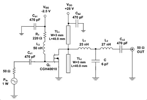 Click here for all circuit diagrams. @BULLET Circuit schematic of the class F power amplifier without the... | Download Scientific ...