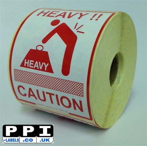 500 Heavy Caution Warning Packaging Labels Stickers On Roll 100x75mm
