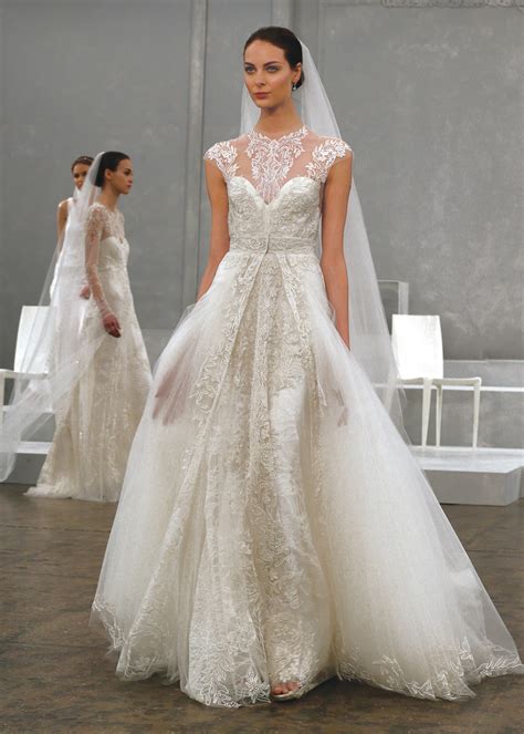 Monique Lhuillier Glamorous A Line Wedding Gown