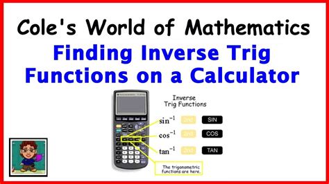 Finding Inverse Trig Functions on a Calculator - YouTube