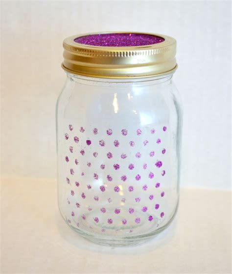 Stenciled Jar With Mod Podge And Glitter Amy Latta Creations