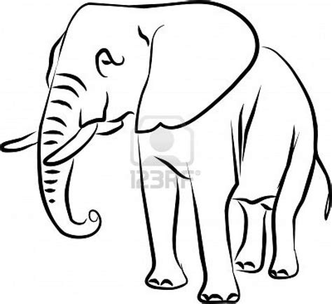 African elephant drawing big-eared black and white | Elephant drawing