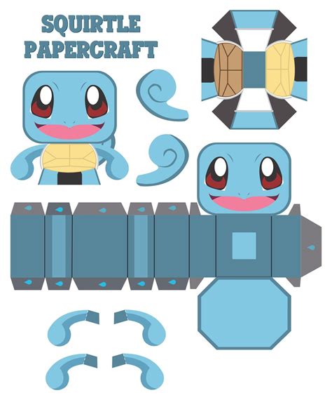 Pokemon Squirtle Papercraft Template Easy Pokemon Pokemon Craft