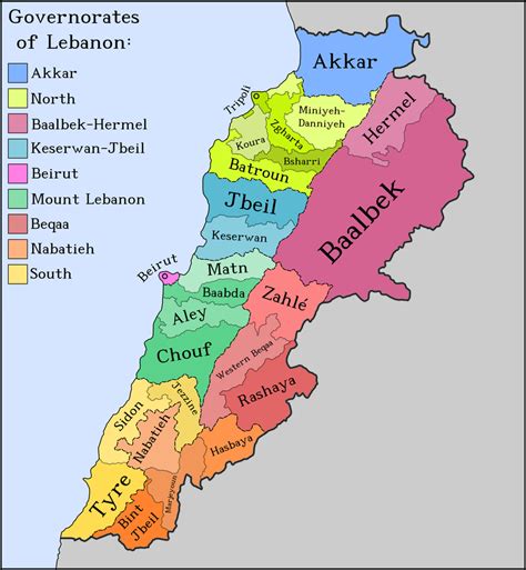 The Governorates And Districts Of Lebanon By Luis2100pt On Deviantart