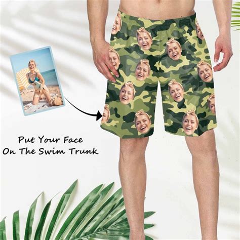 Mens Camouflage Swim Trunks Personalized Custom Summer Etsy