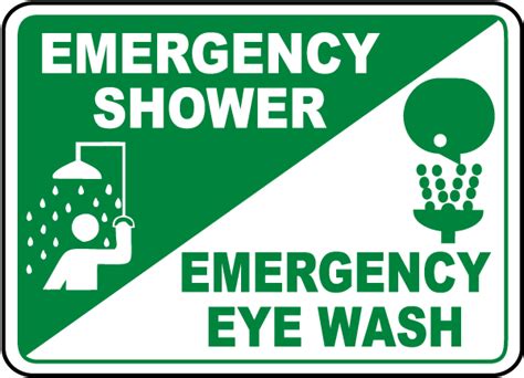 Emergency Shower Eye Wash Sign D4606 By