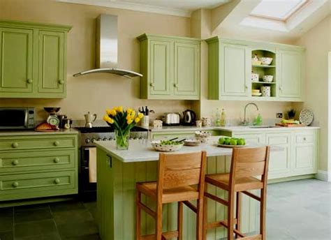 desain dapur minimalis warna hijau