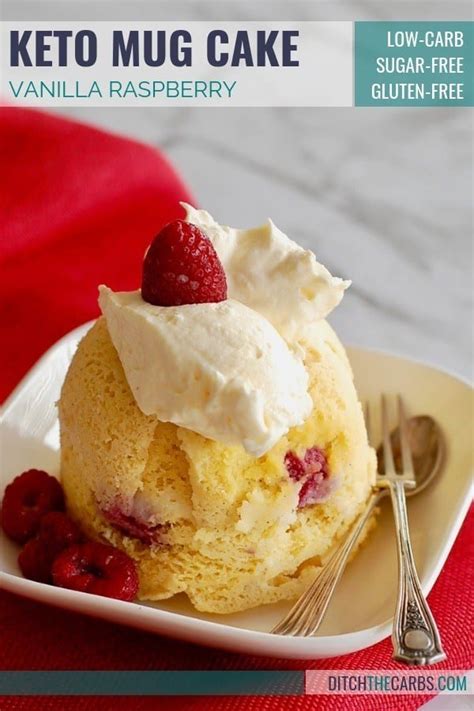 · this easy vanilla mug cake is made in the microwave and ready in minutes! Keto Vanilla Berry Mug Cake + VIDEO — 5 g net carbs ...