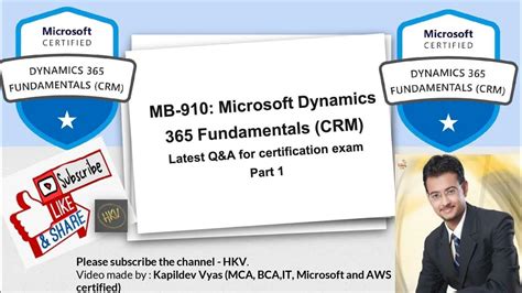 Mb 910 Microsoft Dynamics 365 Fundamentals Crm Latest Qanda For
