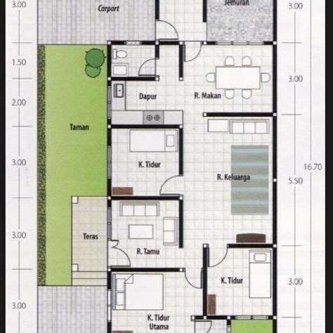 Desain rumah minimalis bergaya zen. Denah Rumah 3 Kamar Ukuran 6x12 Terbaik dan Terbaru ...