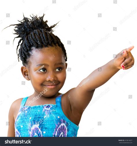 Close Portrait Cute African Girl Braided Stock Photo 415814677