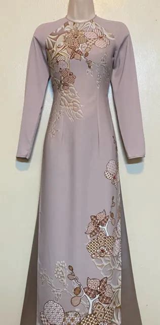 AO DAI LUA Thai Tuan Vietnamese Dress With Pants Size Small 79 99